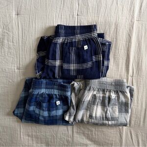 American Eagle Flannel Pajama Pants Plaid Pull On Pockets Loungewear Set of 3